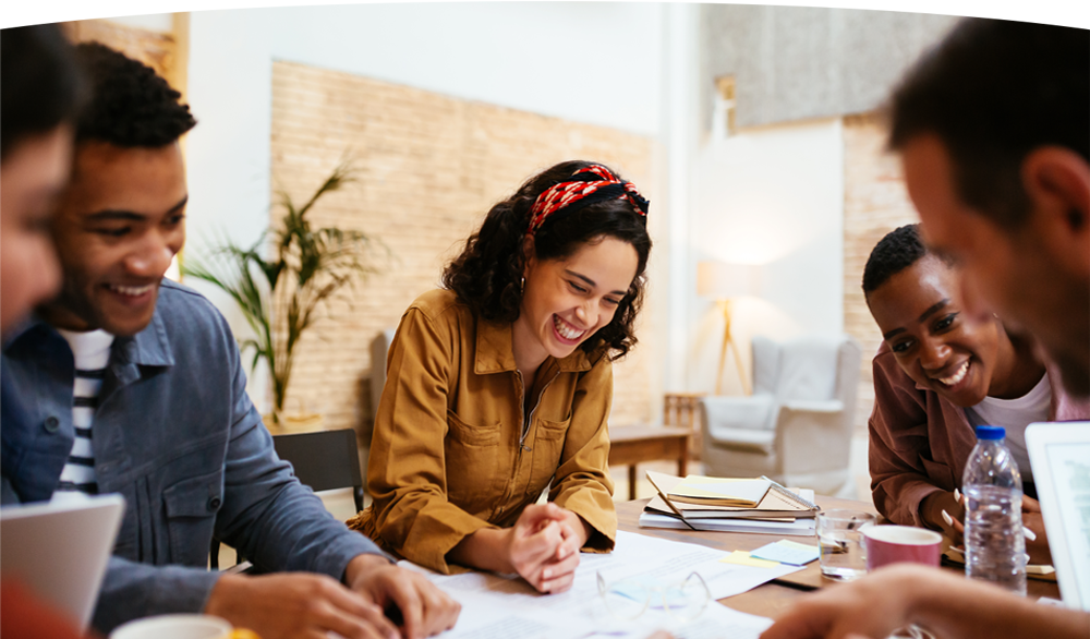 Colleagues discuss their training program